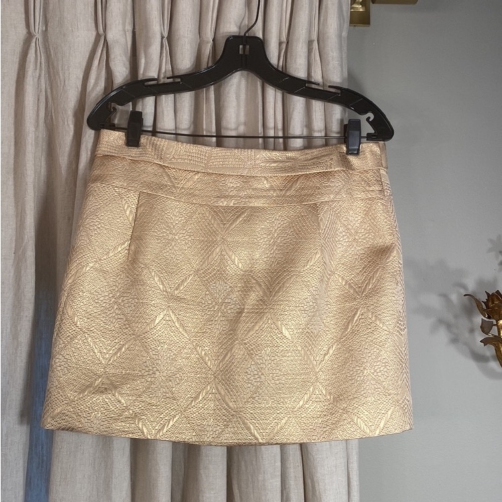 JCrew Collection holiday party metallic gold brocade skirt.  Siz…